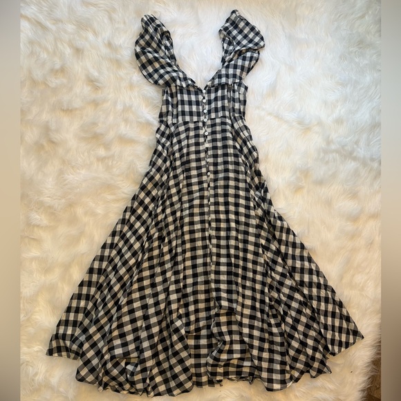 J. Crew Beachwear Button-up ruffle dress in gingham, Medium, 100% Cotton - Picture 4 of 8